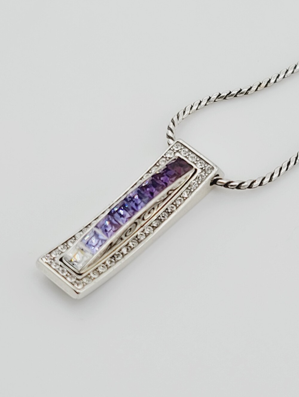 $72 Brighton "SPECTRUM NOBLE" Ombre Purple Swarovski Crystals Reversible Pendant - Picture 7 of 10